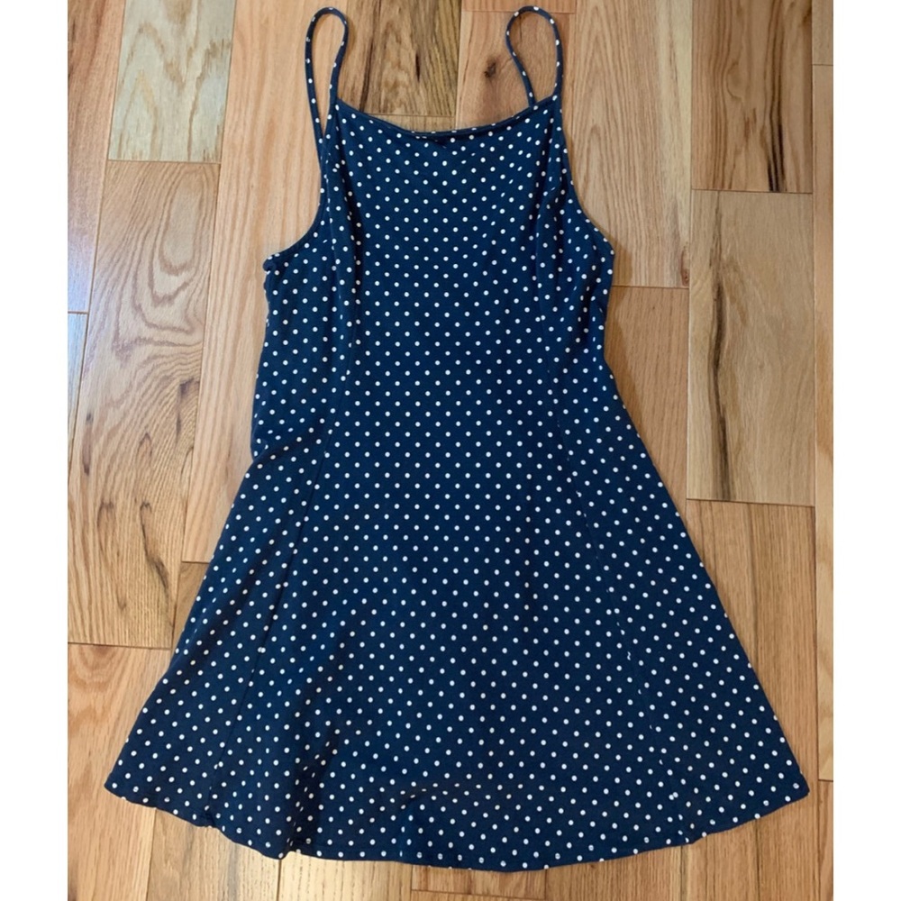 Urban Outfitters Kimchi Blue navy polka dot mini dress. Size Large. Fit & Flare